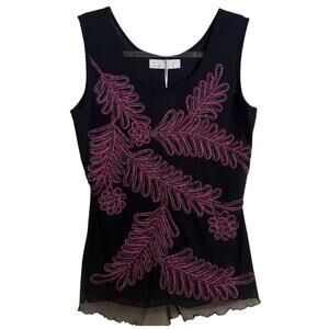 New Yaze Applique Sleeveless Top Size S-M